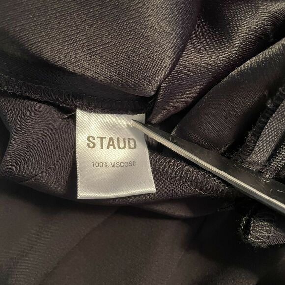 STAUD Jumpsuit Sz 2 Black Gabriella Wide Leg Luxury Designer Keyhole Front NWT - Picture 5 of 11